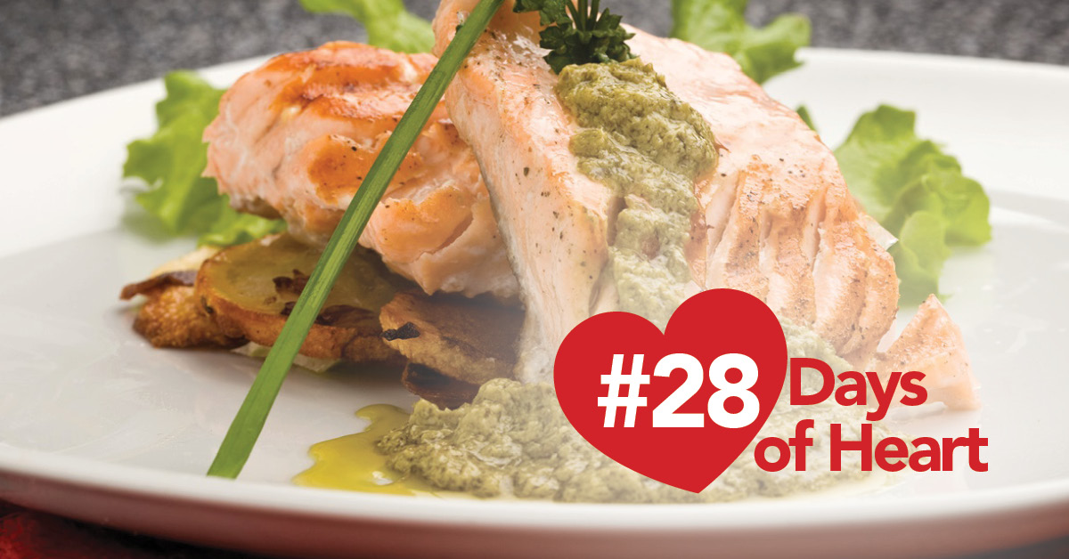 Roasted Salmon with Pesto Vegetables