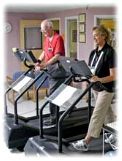 Patients exercising on the treadmill.